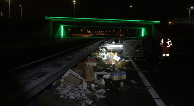 Chaos op A73 door ongeval met meerdere auto's