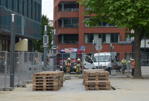 Gaslek in centrum Heerlen door werkzaamheden, brandweer rukt uit