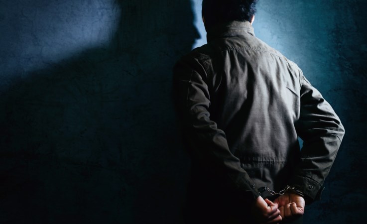 De detective van de criminelen staat voor de rechter