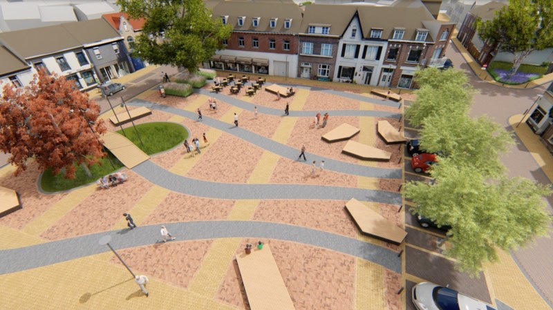 Oude markt Waubach krijgt mobiel podium en een brug