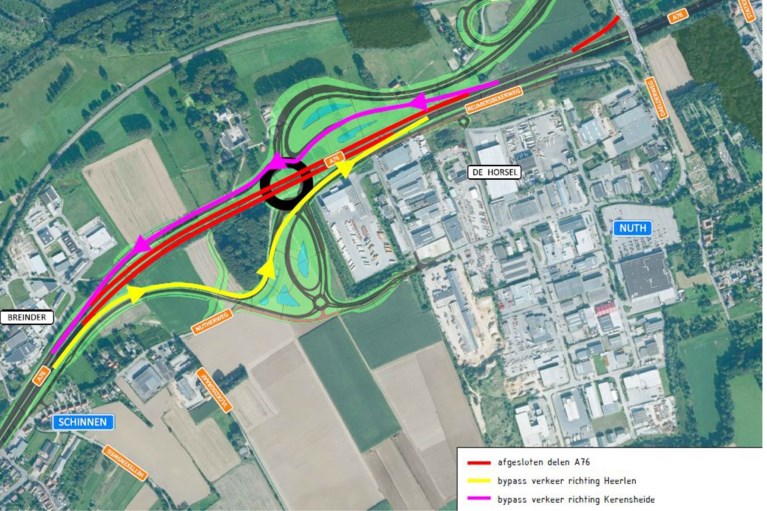 A76 gaat dicht voor plaatsen bruggen Buitenring