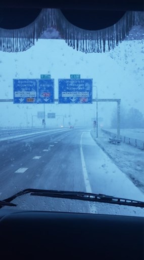 Winterse buien in het zuiden van Limburg