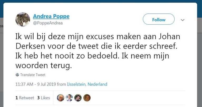 Excuses SP-statenlid Poppe voor oproep afschieten Johan Derksen