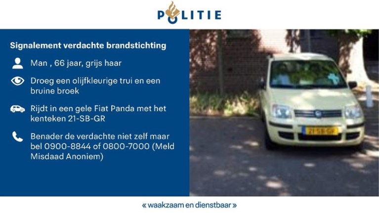 Politiehelikopter zoekt 66-jarige man voor brandstichting in eigen appartement