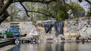 Maastricht kleedt ingestort stuk stadsmuur aan met foto’s en informatieborden