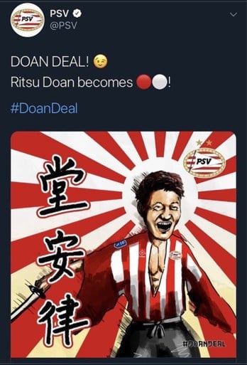 PSV blundert met ‘foute’ Japanse vlag