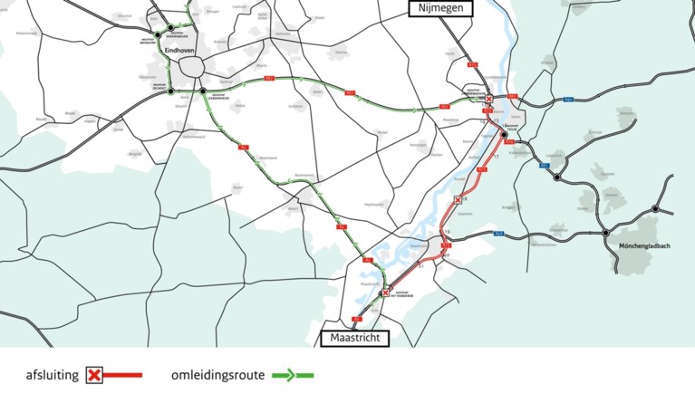 Groot deel A73 langdurig dicht vanwege werkzaamheden