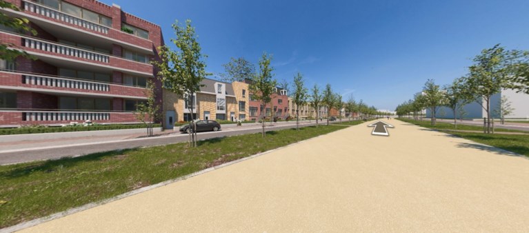 Alvast lopen langs toekomstige huizen op Groene Loper in Maastricht