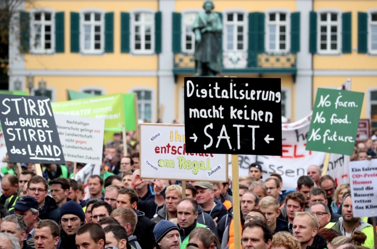 Ook Duitse boeren protesteren massaal