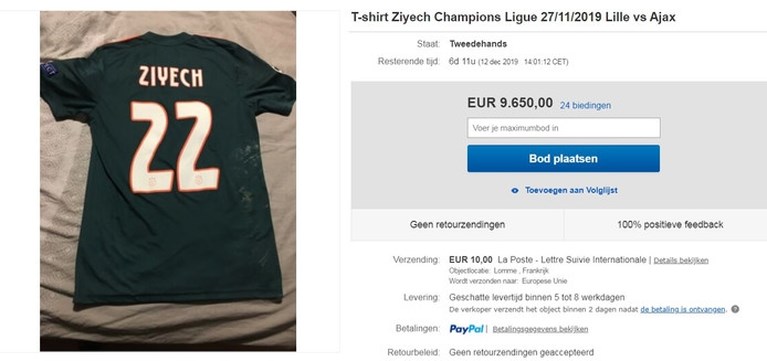 ‘Shirt Ziyech verkocht? Nee, iemand deed zich voor als mijn vader’