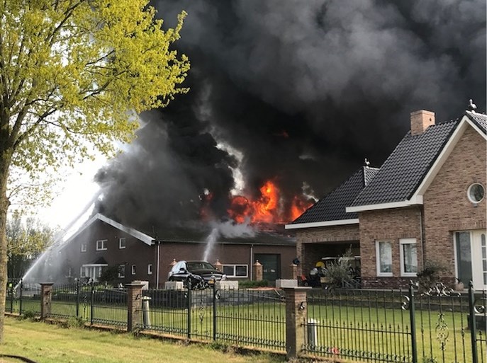 Video: Zeer grote brand verwoest drie kippenstallen