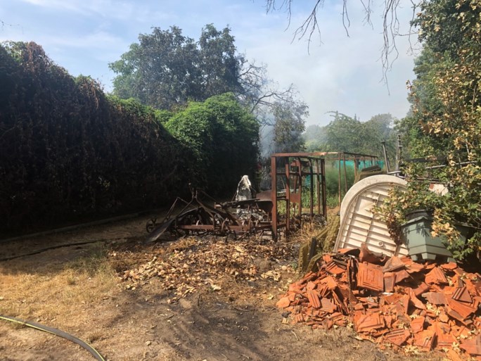 Bomen en struiken in brand in Thorn