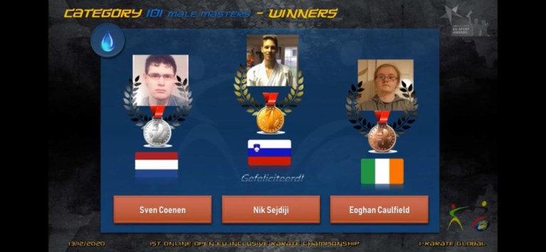 Zilver voor Sven Coenen van Fudoshin bij online inclusive karatekampioenschappen