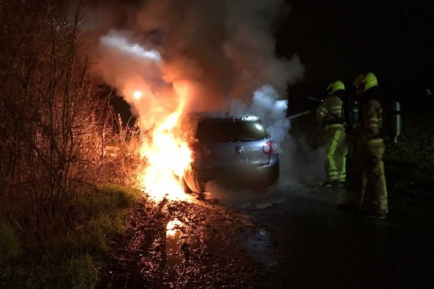 Fietsers loodsen brandweer naar autobrand aan Dijkvoetpad in Geulle