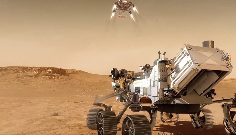 Video: Amerikaanse verkenner landt op planeet Mars
