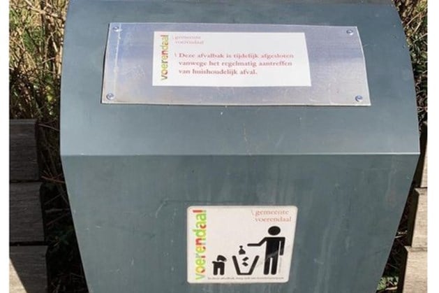 Prullenbakken gemeente Voerendaal kunnen tijdelijk niet worden gebruikt