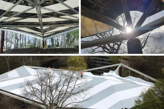 1350 vierkante meter doek in nieuwe overkapping openluchttheater Brunssum 