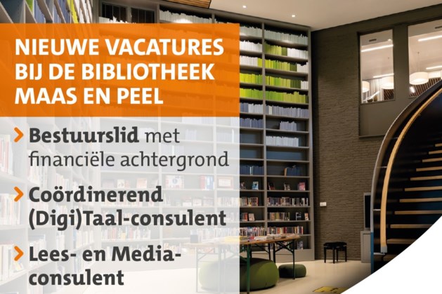 Bibliotheek Maas en Peel op zoek naar consulenten en bestuurslid