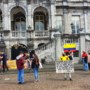 Demonstranten Maastricht solidair met volk Colombia 