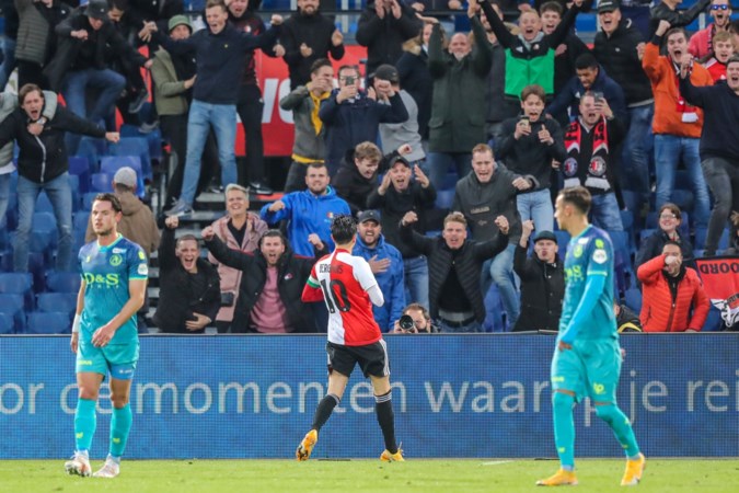 Berghuis kan zijn treffer vieren met 6500 fans in De Kuip
