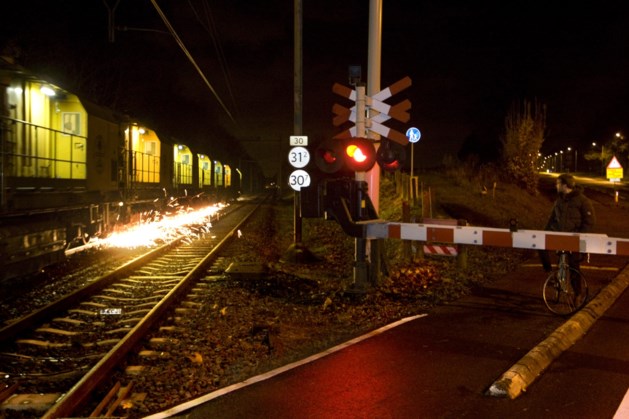 Slijpwerkzaamheden aan spoor Valkenburg