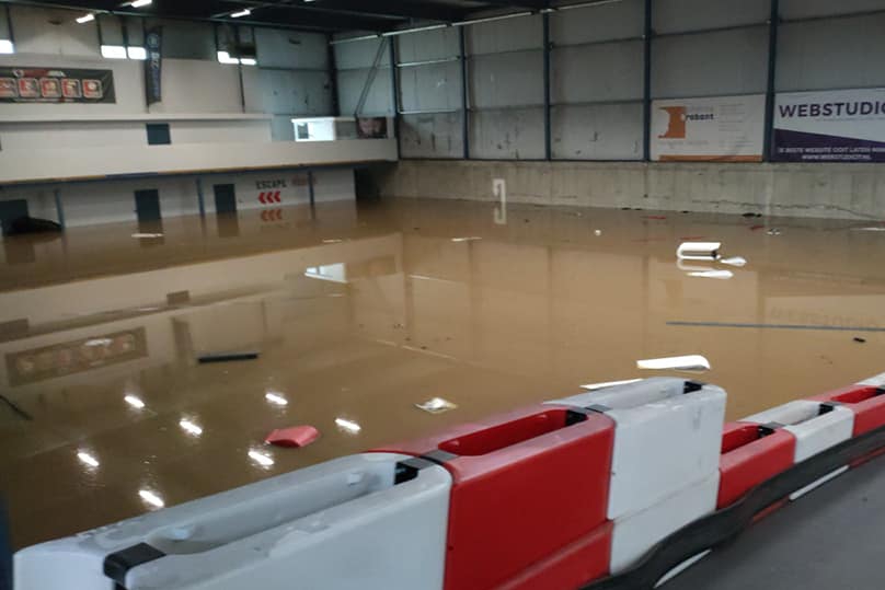 Kartbaan Powerarea Lemiers door wateroverlast voorlopig dich... - De Limburger