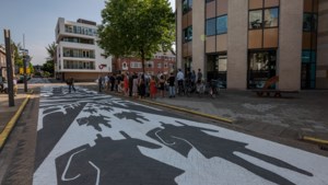 Gigantisch kunstwerk van tachtig meter lang siert Romeins Kwartier in Heerlen