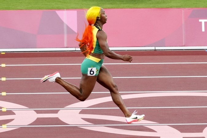 Oranjegele paardenstaart, valse oogwimpers, lange nagels: de catwalk op de atletiekbaan in Tokio is geopend