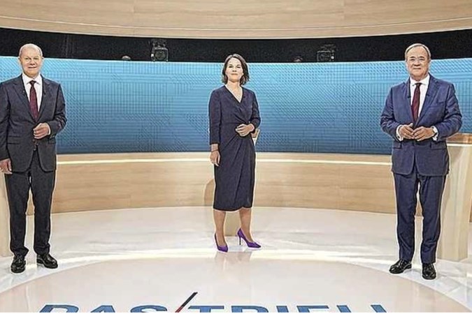 Duits tv-debat tussen drie kanselierskandidaten verzandt in duel