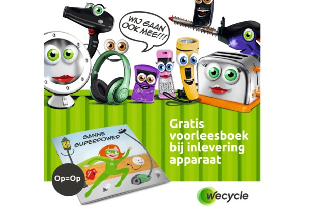 Gratis voorleesboekje bij Kinderboerderij Schutterspark in ruil voor afgedankte apparaten tijdens Nationale Recycleweek