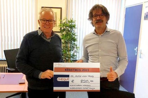 Actie Voor Hoop Sittard-Geleen ontvangt cheque van Graaf Huyn College
