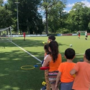 Tijdelijke asielzoekers in sporthal De Geusselt maken graag gebruik van kans om te sporten